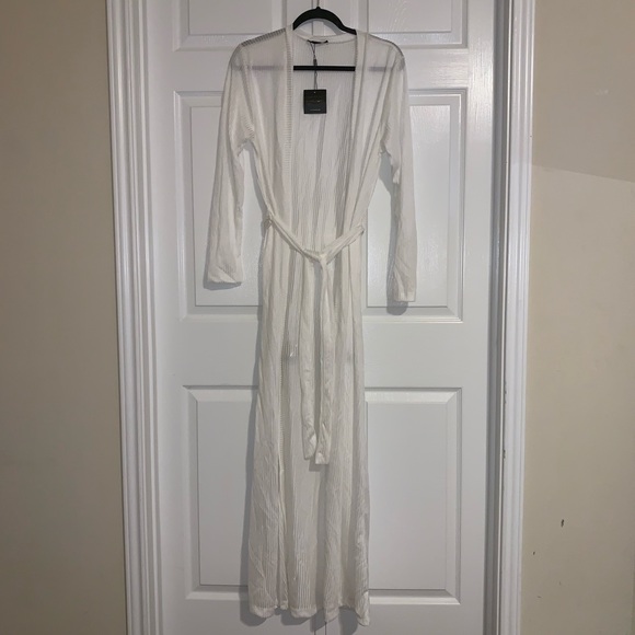 NWT JLUXLABEL Ivory Prosecco Belted Long Duster - Picture 6 of 12